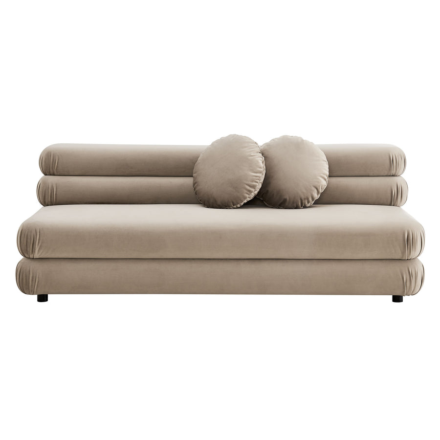 Beckett Modular Performance Velvet Armless Loveseat in Taupe