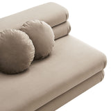 Beckett Modular Performance Velvet Armless Loveseat in Taupe