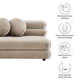Beckett Modular Performance Velvet Armless Loveseat in Taupe