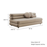 Beckett Modular Performance Velvet Armless Loveseat in Taupe