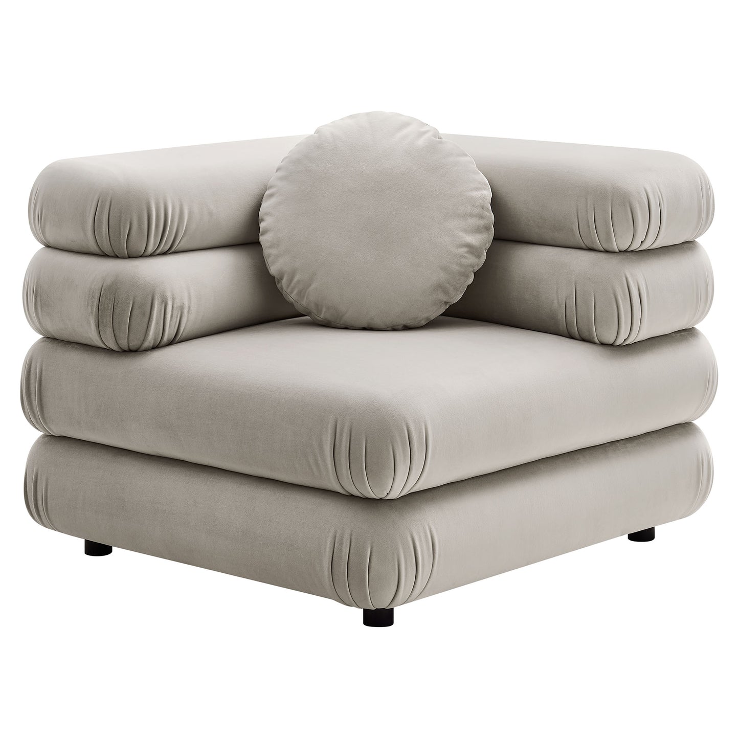 Beckett 5-Piece Modular Performance Velvet Sectional Sofa in Almond
