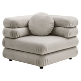 Beckett 3-Piece Modular Performance Velvet Sectional Sofa in Almond