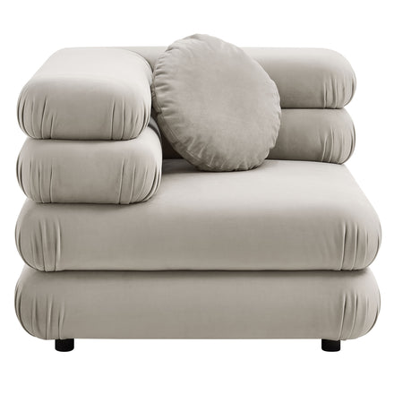 Jubilee 5-Piece Modular Performance Velvet Sectional Sofa in Almond