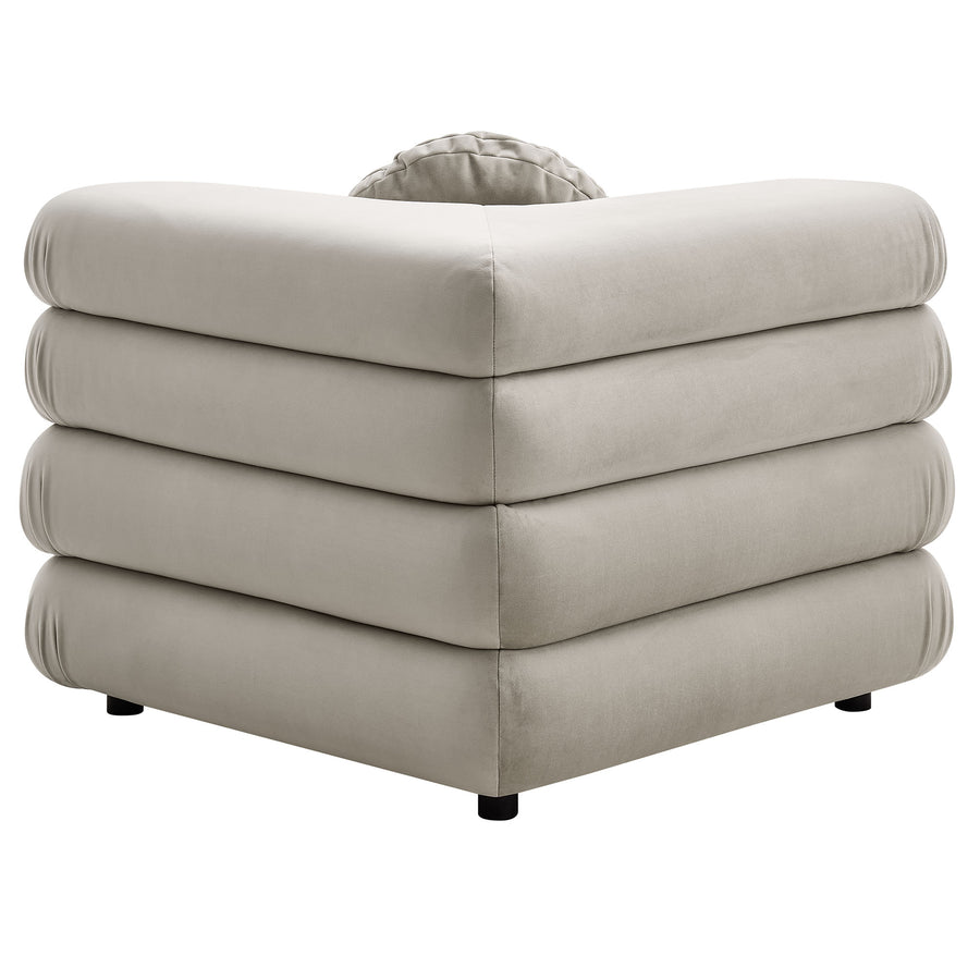 Beckett 5-Piece Modular Performance Velvet Sectional Sofa in Almond
