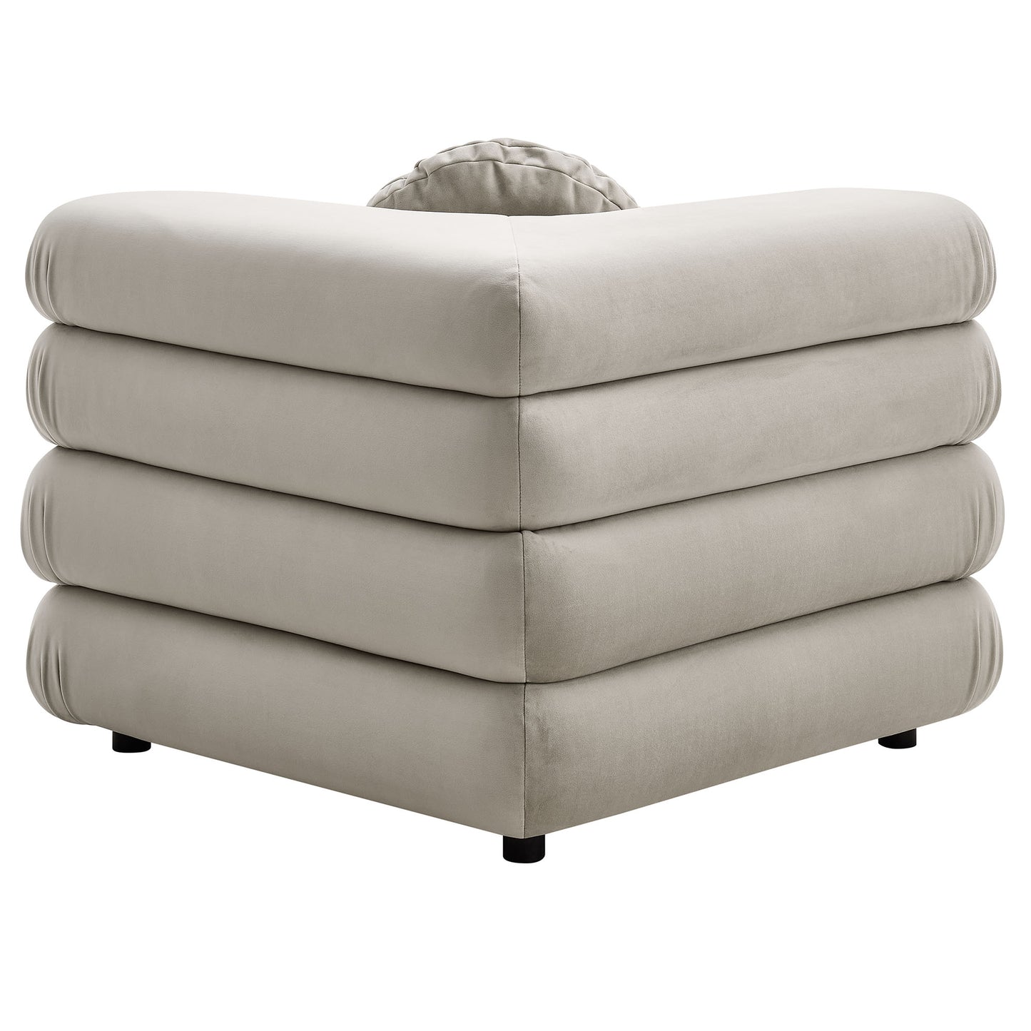 Beckett 3-Piece Modular Performance Velvet Sectional Sofa in Almond