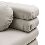 Beckett Modular Performance Velvet Corner Chair in Almond