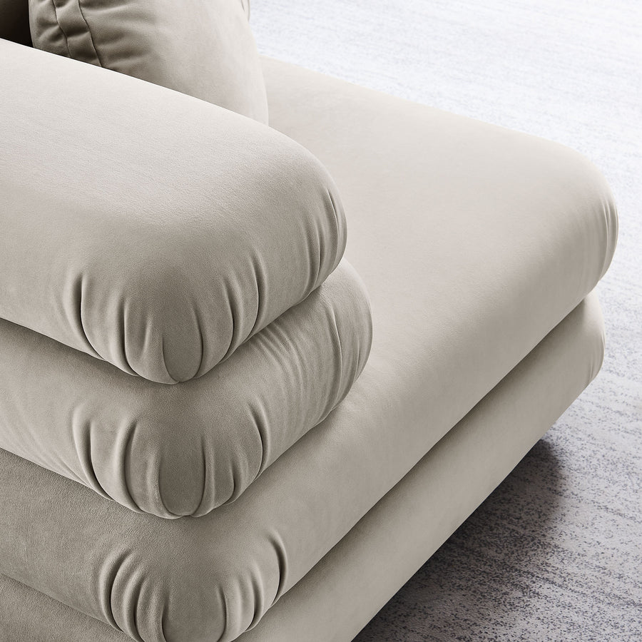 Beckett Modular Performance Velvet Corner Chair in Almond