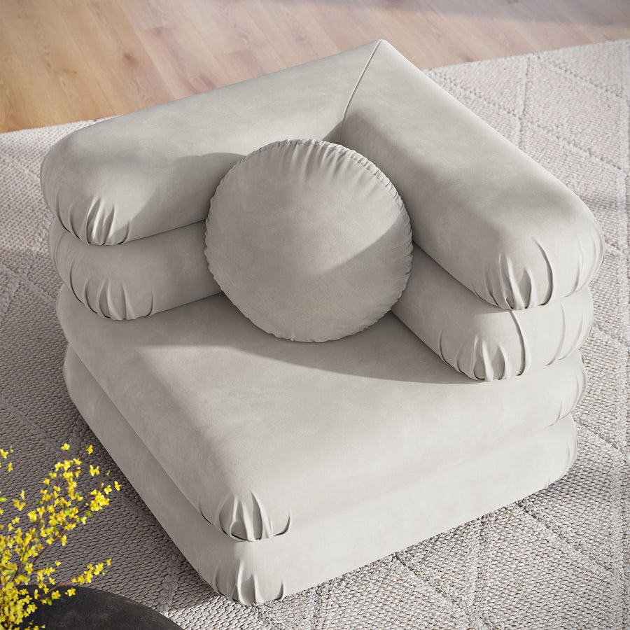 Beckett Modular Performance Velvet Corner Chair in Almond