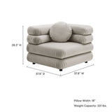 Beckett Modular Performance Velvet Corner Chair in Almond