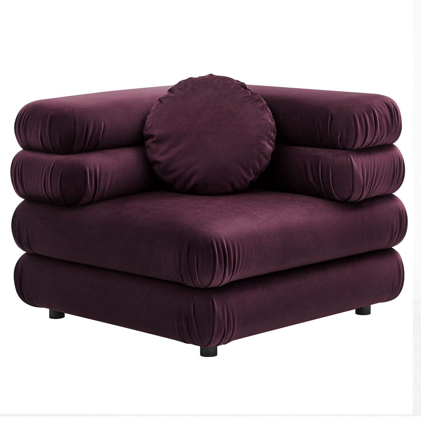 Beckett 5-Piece Modular Performance Velvet Sectional Sofa in Mulberry
