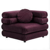 Beckett 5-Piece Modular Performance Velvet Sectional Sofa in Mulberry
