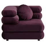 Beckett 5-Piece Modular Performance Velvet Sectional Sofa in Mulberry