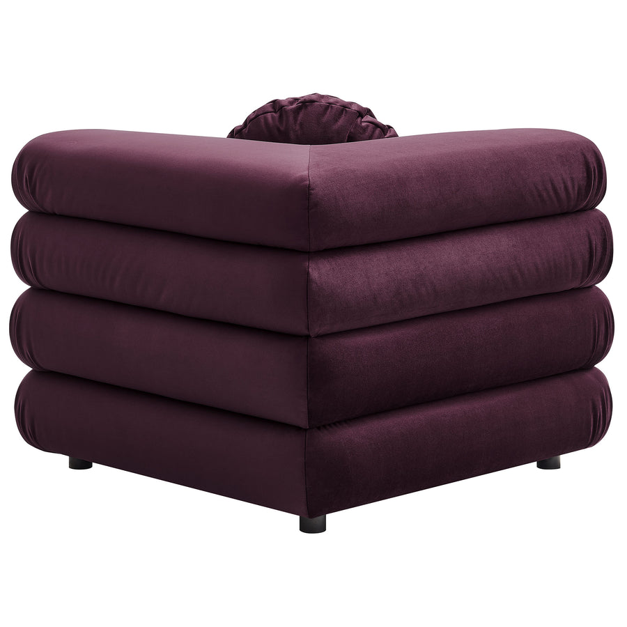 Beckett 5-Piece Modular Performance Velvet Sectional Sofa in Mulberry