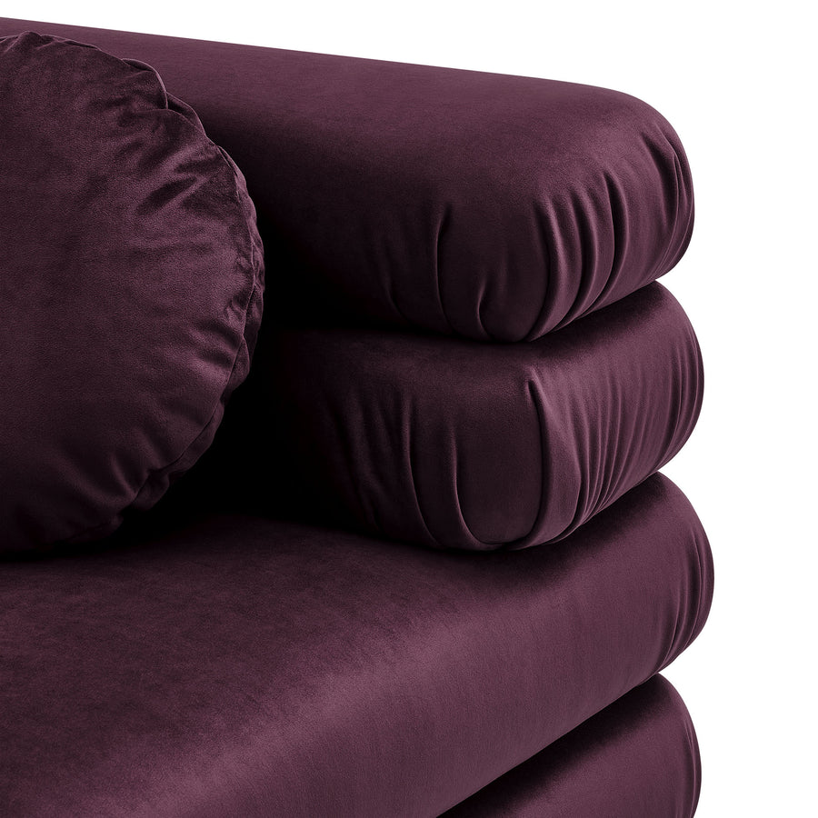 Beckett Modular Performance Velvet Corner Chair in Mulberry