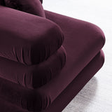 Beckett Modular Performance Velvet Corner Chair in Mulberry