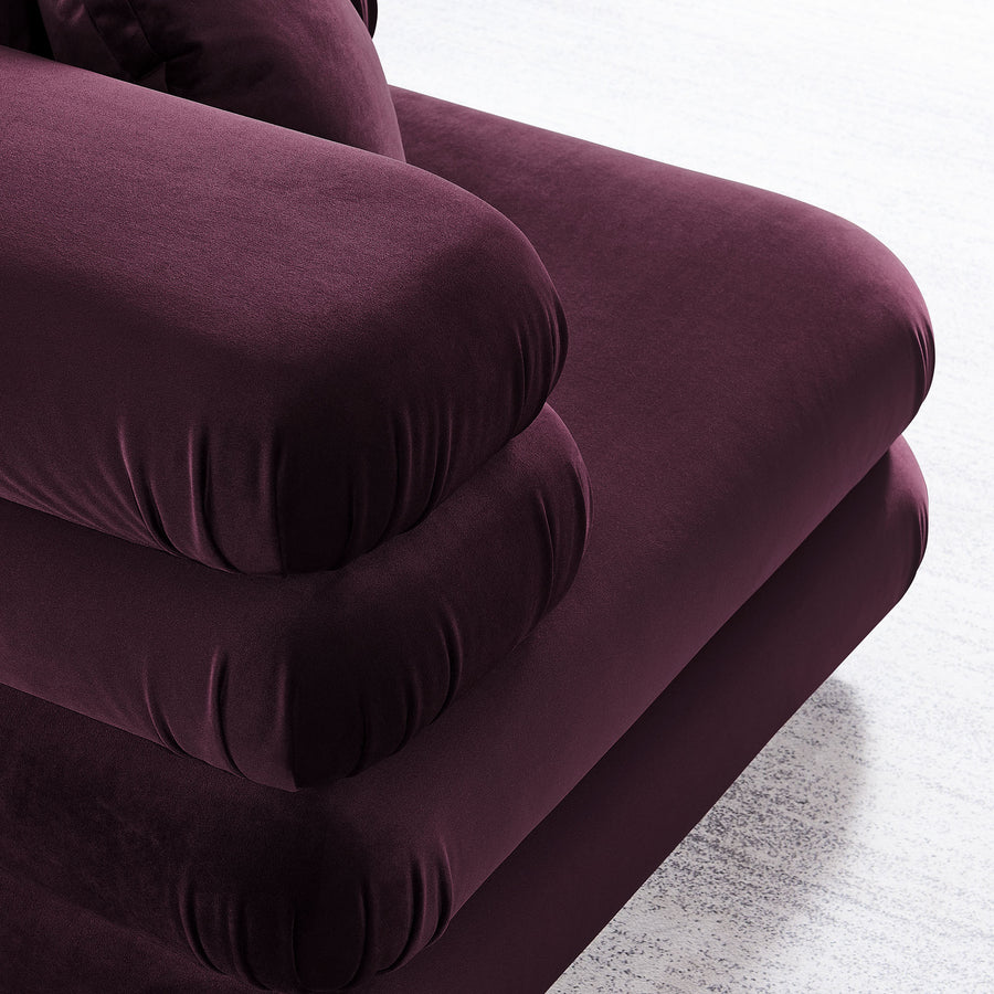 Beckett Modular Performance Velvet Corner Chair in Mulberry