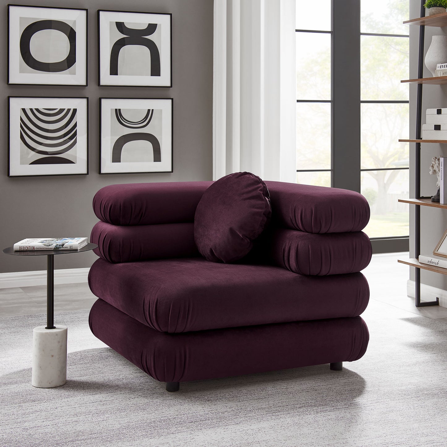 Jubilee Modular Performance Velvet Corner Chair by Furniture For America