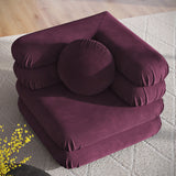 Beckett Modular Performance Velvet Corner Chair in Mulberry