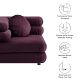 Beckett Modular Performance Velvet Corner Chair in Mulberry