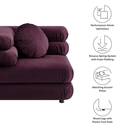 Jubilee Modular Performance Velvet Corner Chair by Furniture For America