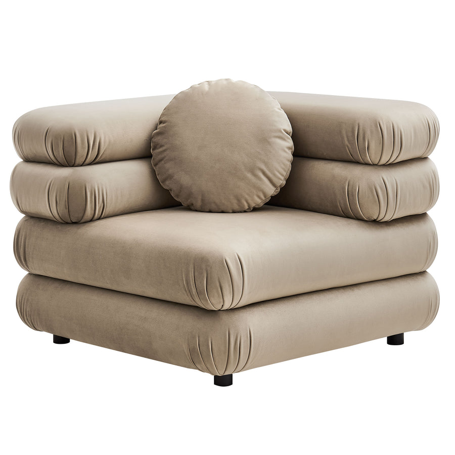 Beckett Modular Performance Velvet Corner Chair in Taupe