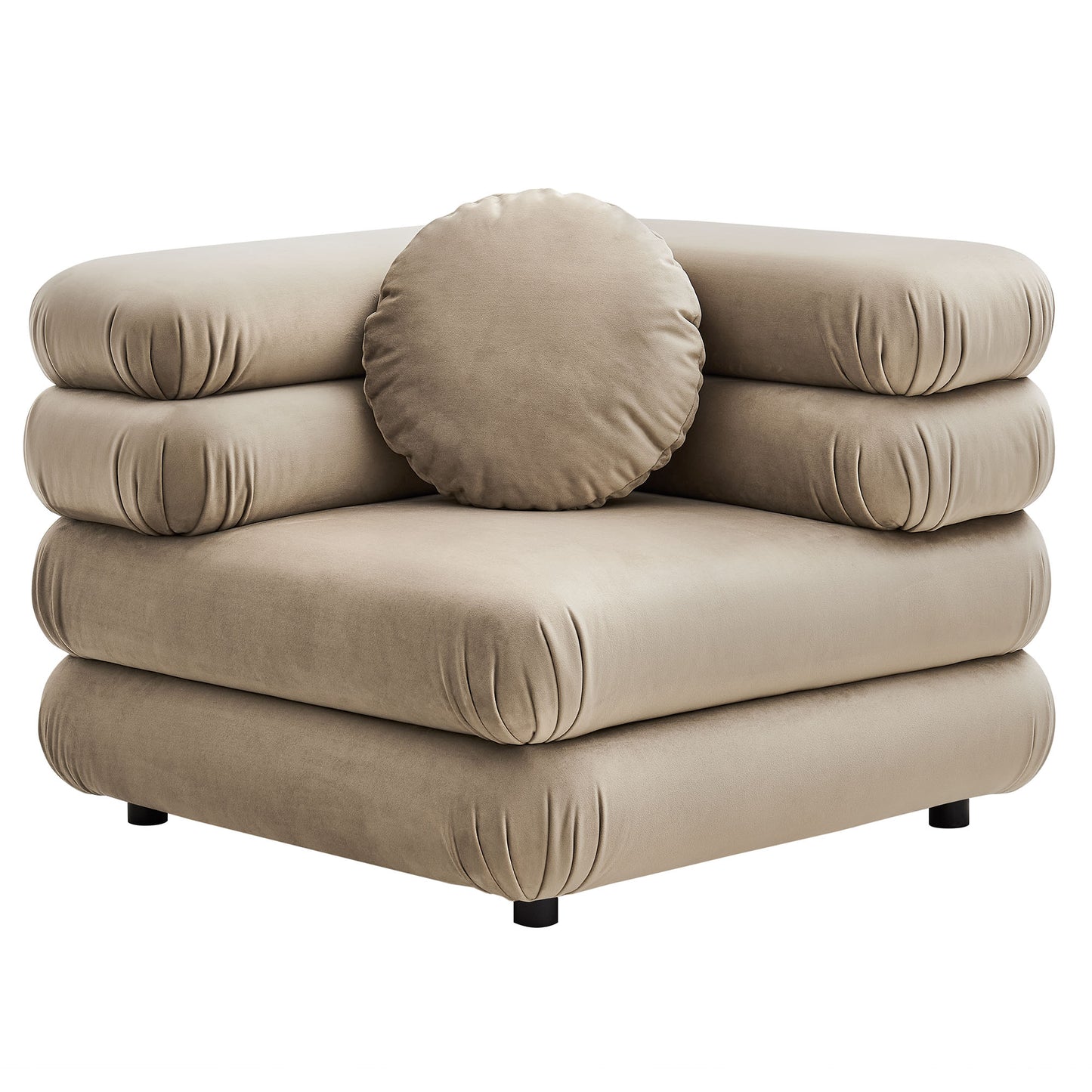 Beckett 5-Piece Modular Performance Velvet Sectional Sofa in Taupe