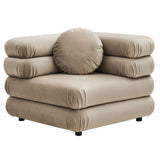 Beckett 5-Piece Modular Performance Velvet Sectional Sofa in Taupe