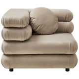 Beckett 3-Piece Modular Performance Velvet Sectional Sofa in Taupe