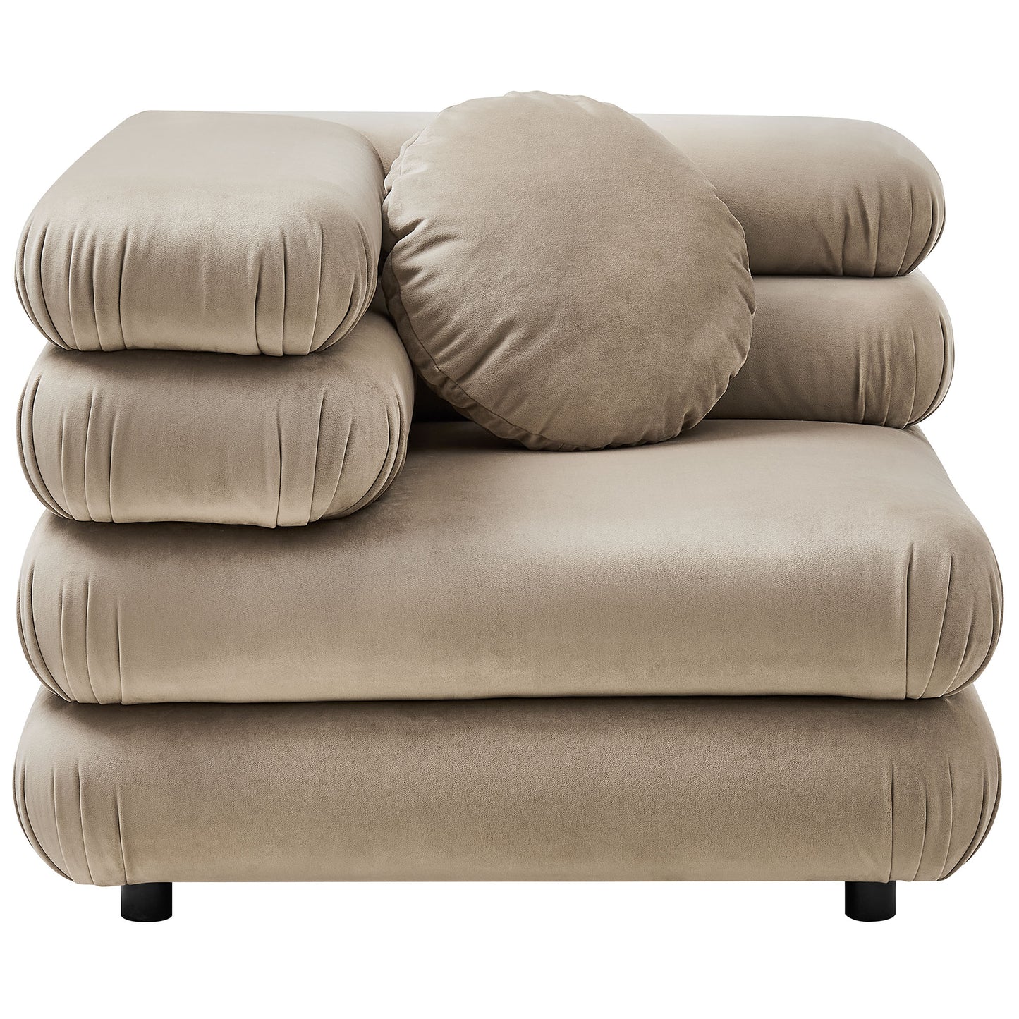 Beckett 5-Piece Modular Performance Velvet Sectional Sofa in Taupe