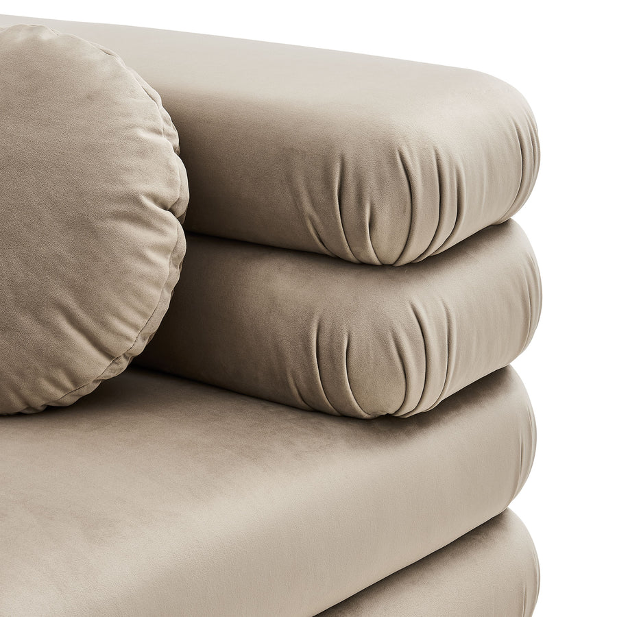Beckett Modular Performance Velvet Corner Chair in Taupe