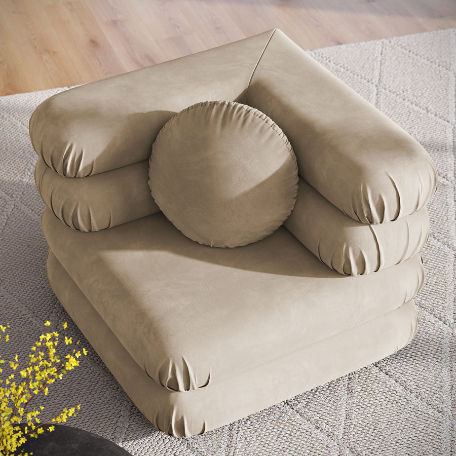 Beckett Modular Performance Velvet Corner Chair in Taupe