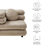 Beckett Modular Performance Velvet Corner Chair in Taupe