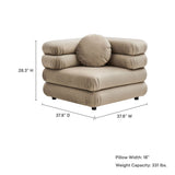 Beckett Modular Performance Velvet Corner Chair in Taupe