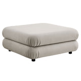 Beckett Modular Performance Velvet Ottoman in Almond