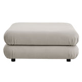 Beckett Modular Performance Velvet Ottoman in Almond