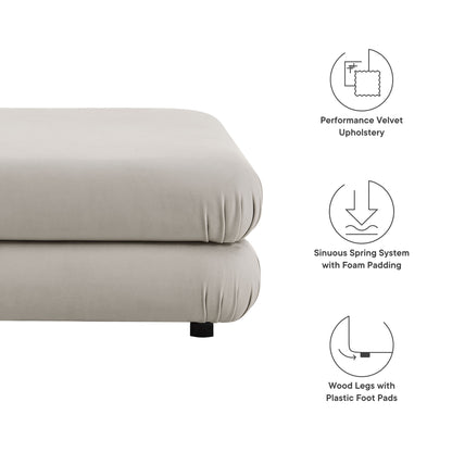 Jubilee Modular Performance Velvet Ottoman by Furniture For America