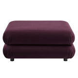 Beckett Modular Performance Velvet Ottoman in Mulberry