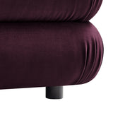 Beckett Modular Performance Velvet Ottoman in Mulberry