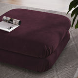 Beckett Modular Performance Velvet Ottoman in Mulberry