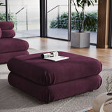 Beckett Modular Performance Velvet Ottoman in Mulberry