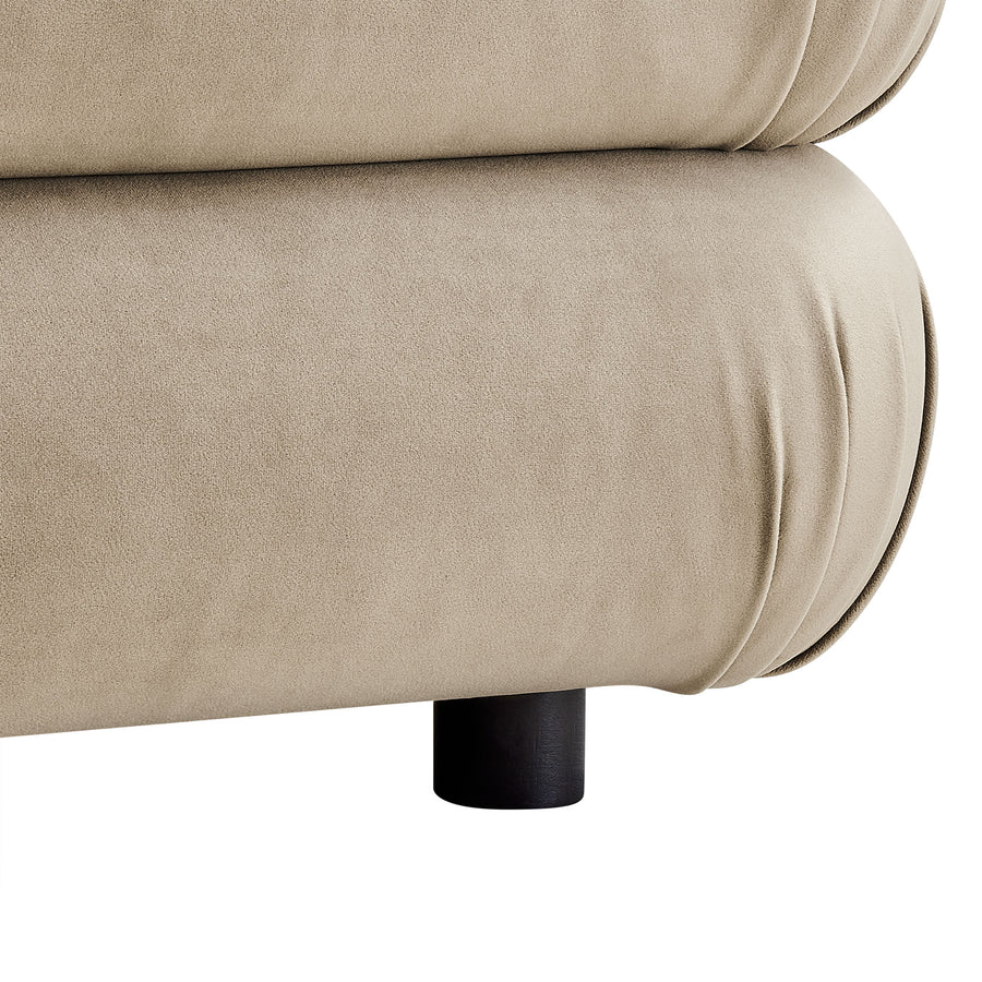 Beckett Modular Performance Velvet Ottoman in Taupe