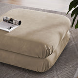 Beckett Modular Performance Velvet Ottoman in Taupe