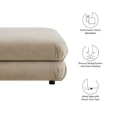 Beckett Modular Performance Velvet Ottoman in Taupe