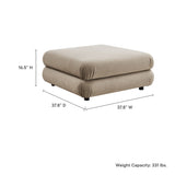Beckett Modular Performance Velvet Ottoman in Taupe