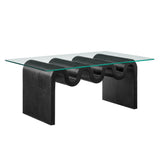 Agave Glass Top Coffee Table in Black