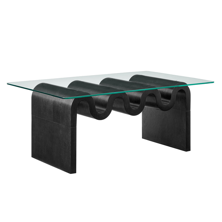 Agave Glass Top Coffee Table in Black