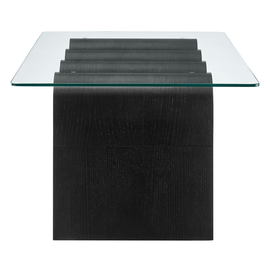 Agave Glass Top Coffee Table in Black