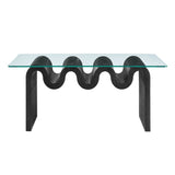 Agave Glass Top Coffee Table in Black