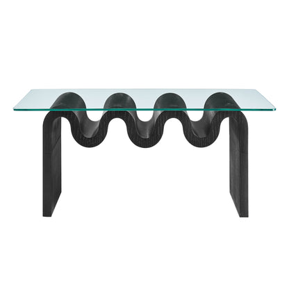 Ondine Glass Top Coffee Table by Furniture For America