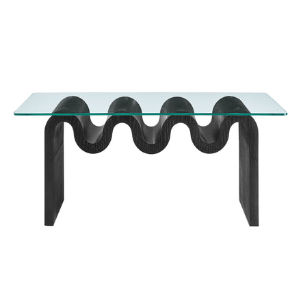 Ondine Glass Top Coffee Table in Black
